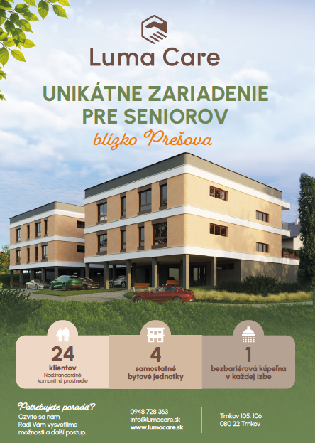  LUMA CARE – UNIKÁTNE ZARIADENIE PRE SENIOROV V TRNKOVE