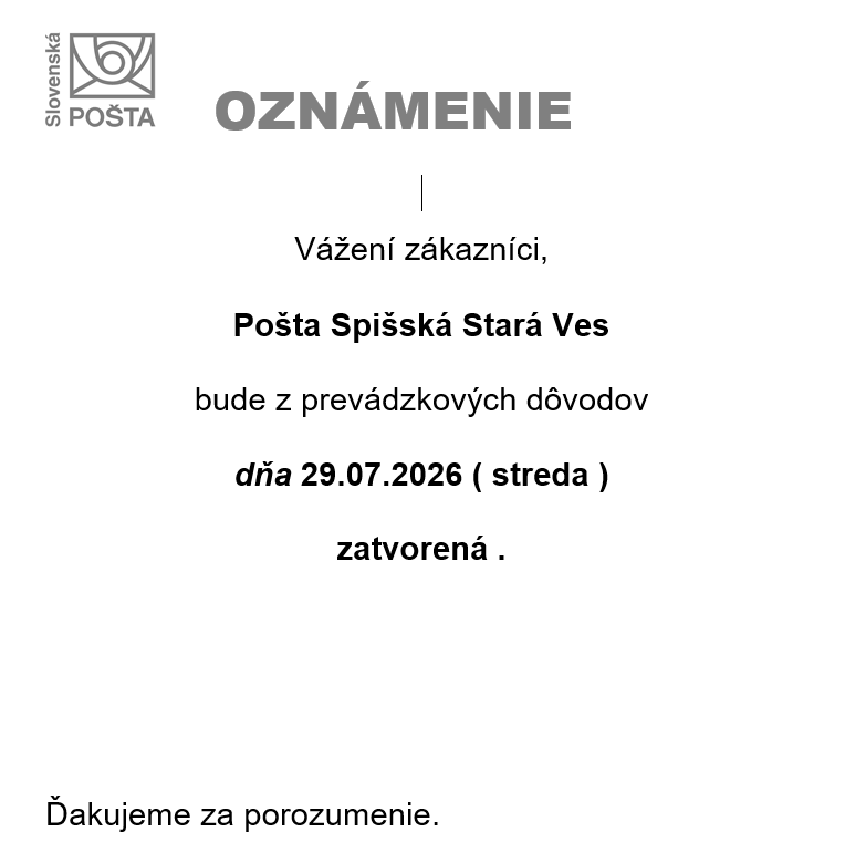oznam pošta