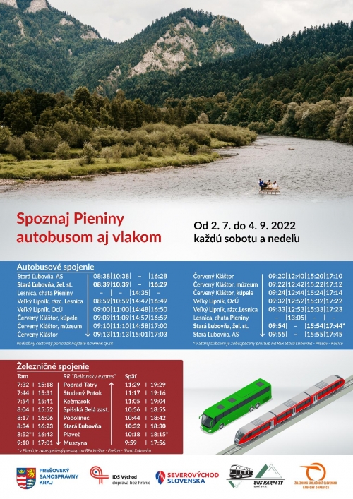 Sezónne vlakové a autobusové spoje počas leta 2022